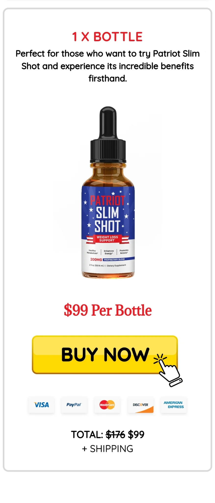 Patriot Slim Shot™ 1 bottle pricing